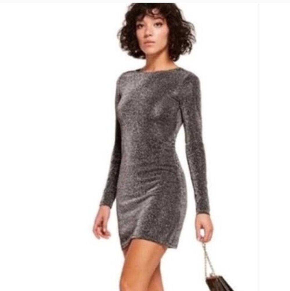 Reformation Sliver Glitter Dress Size M